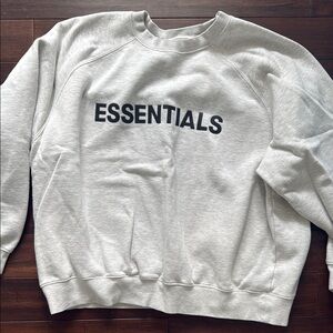 Essentials Gray Crewneck Sweater Relaxed Fit